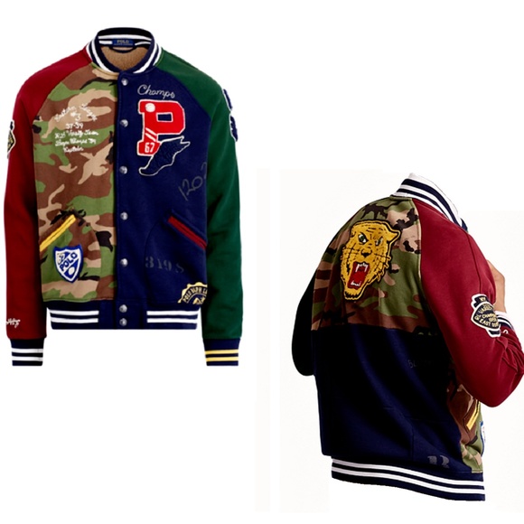 polo varsity jacket mens